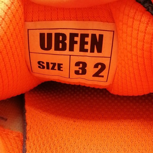 Ubfen Unisex Kids Lace Up Sneaker Blue Orange Round Toe Hook Loop EUR 32 - Picture 9 of 10
